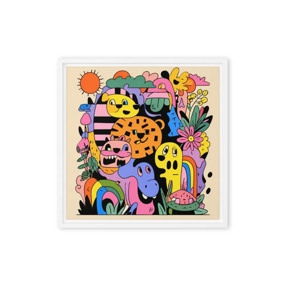 Whimsical Menagerie 
 Poster with Black Frame | 16″x 16″