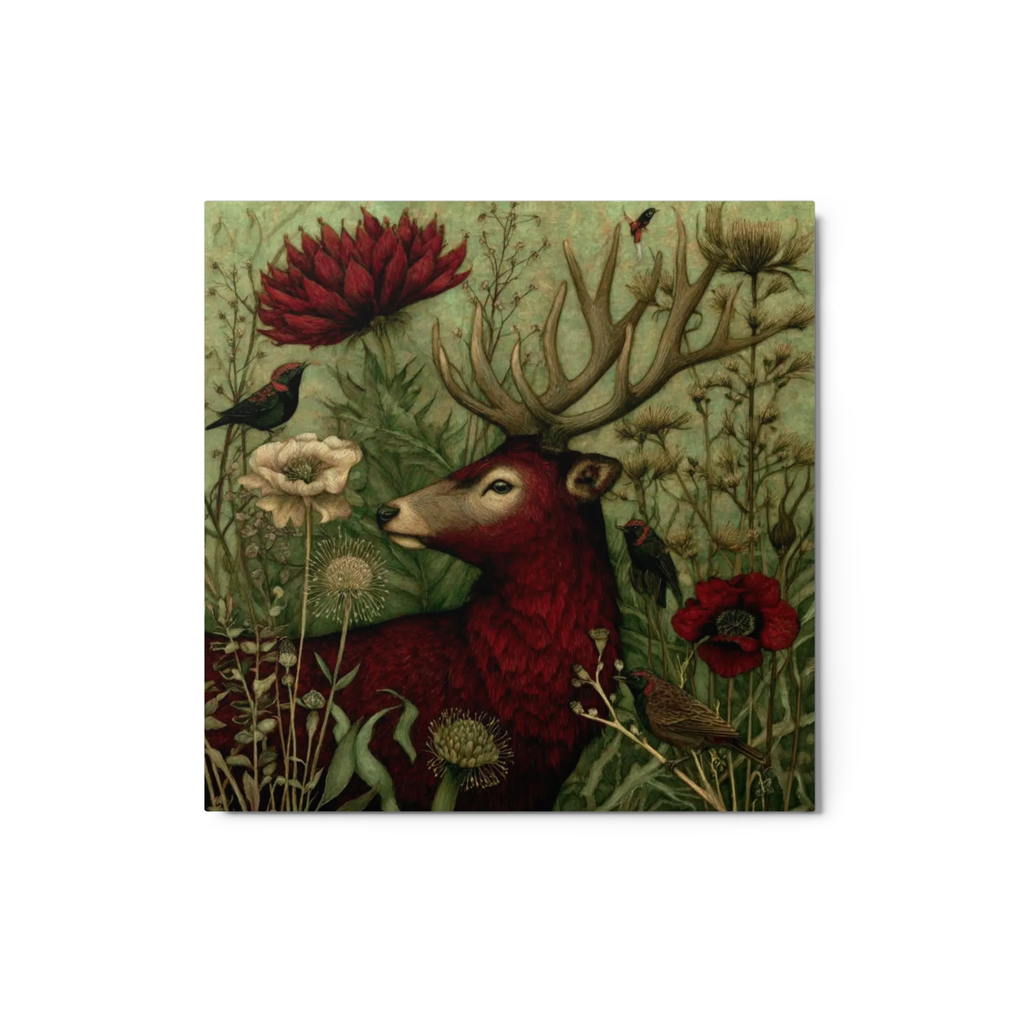 Crimson Stag in the Forest