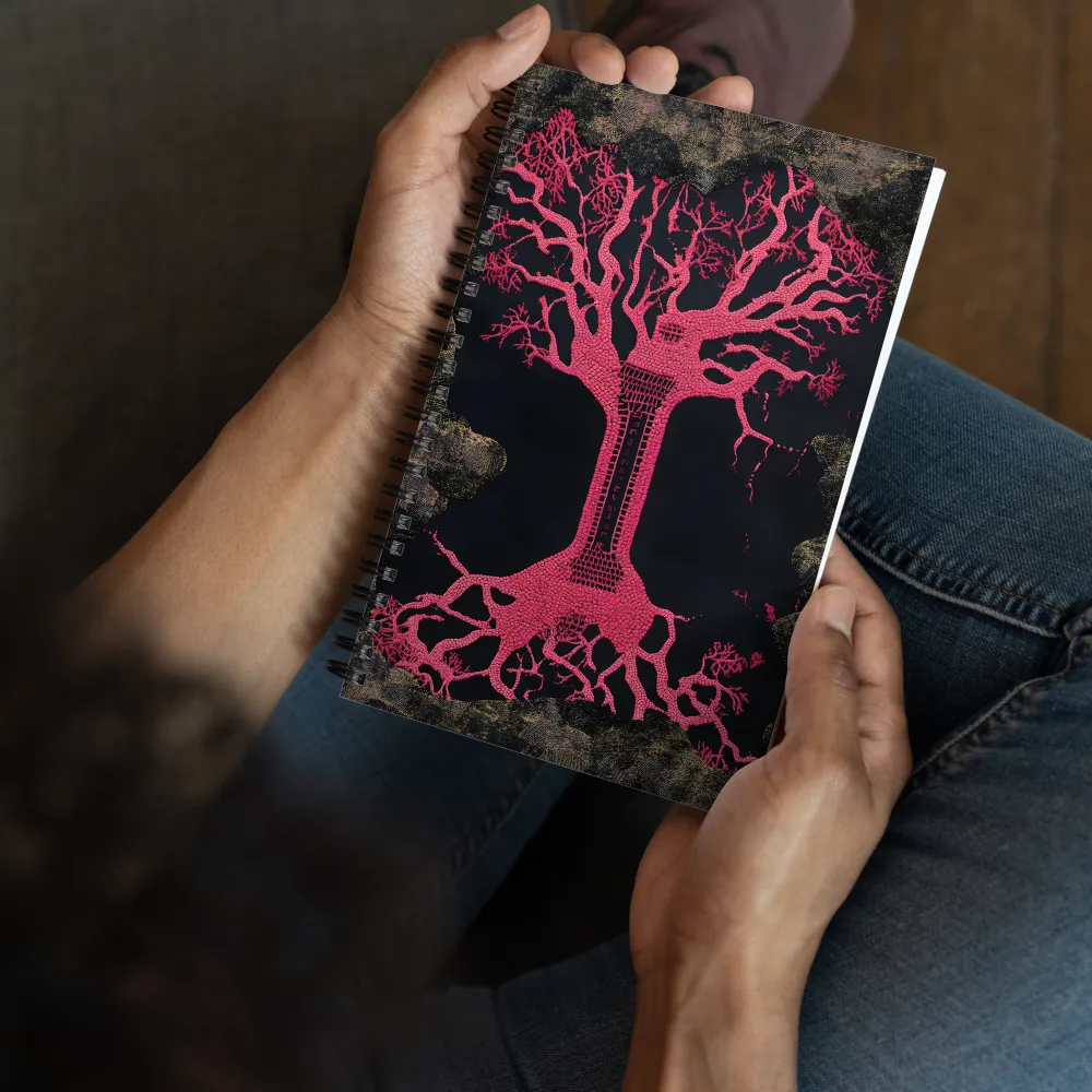 Pink Mosaic Tree 
 Spiral Notebook | 140 pages