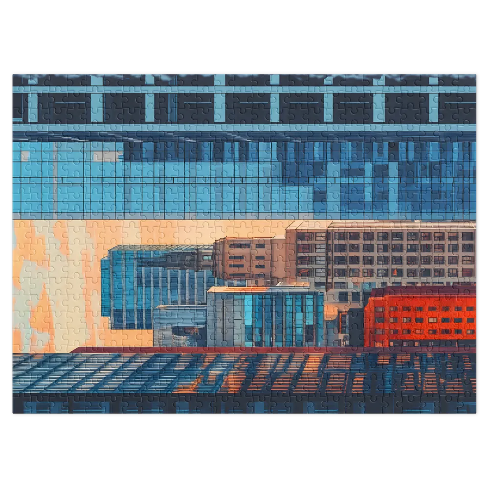 Brilho Urbano ao Entardecer 
 Puzzle em caixa de metal