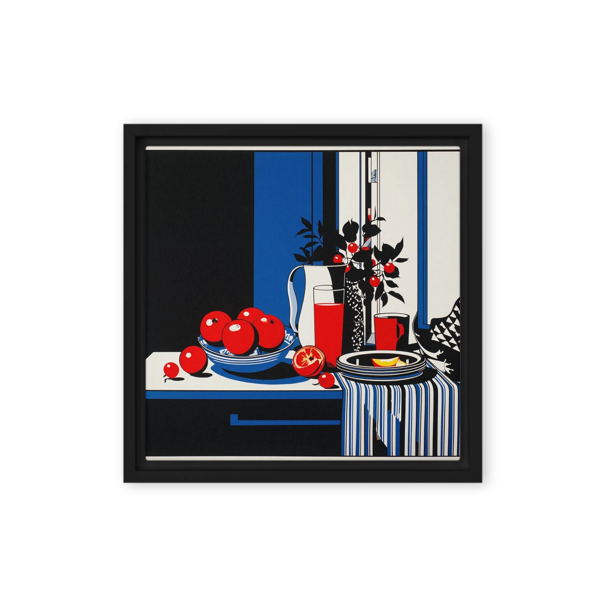 Still Life in Blue and Red