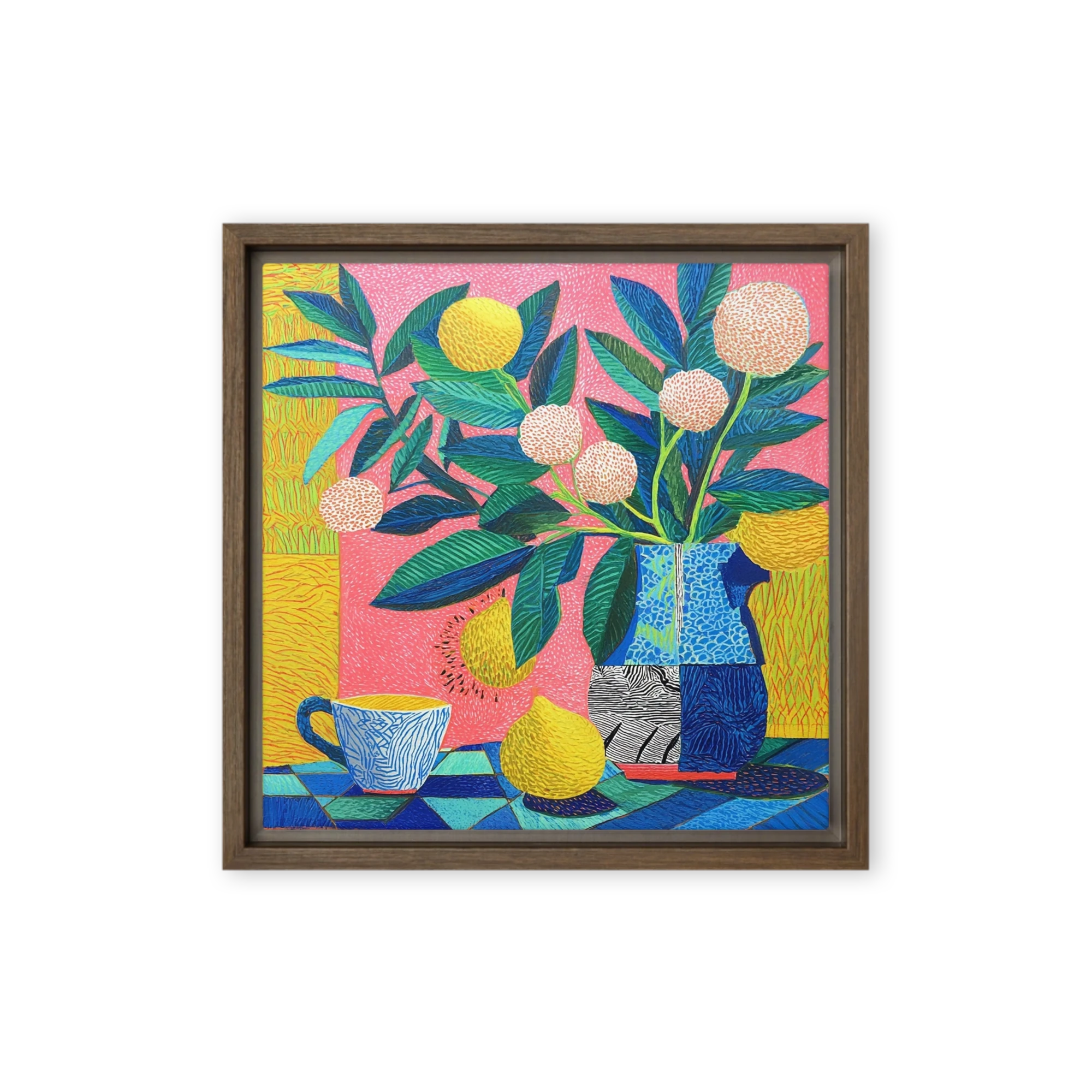 Pink Still Life with Lemons