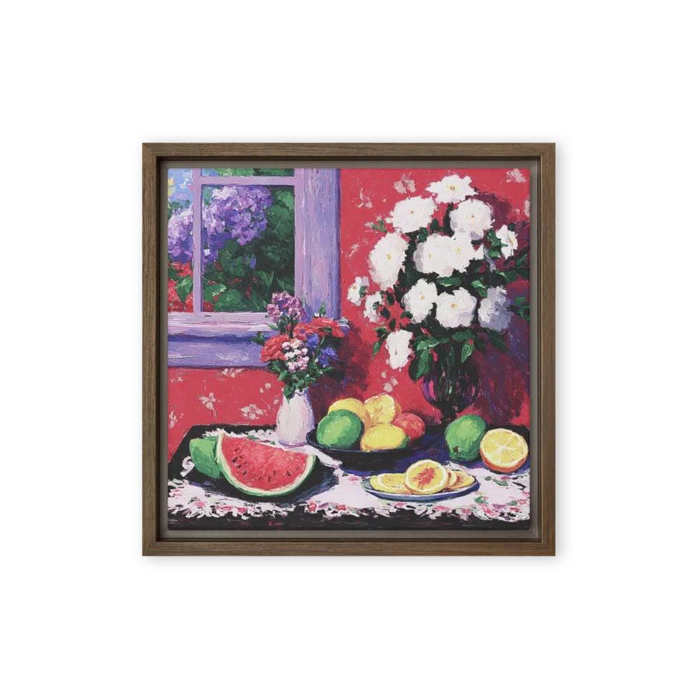 Still Life with Watermelon and Flowers | Art Print