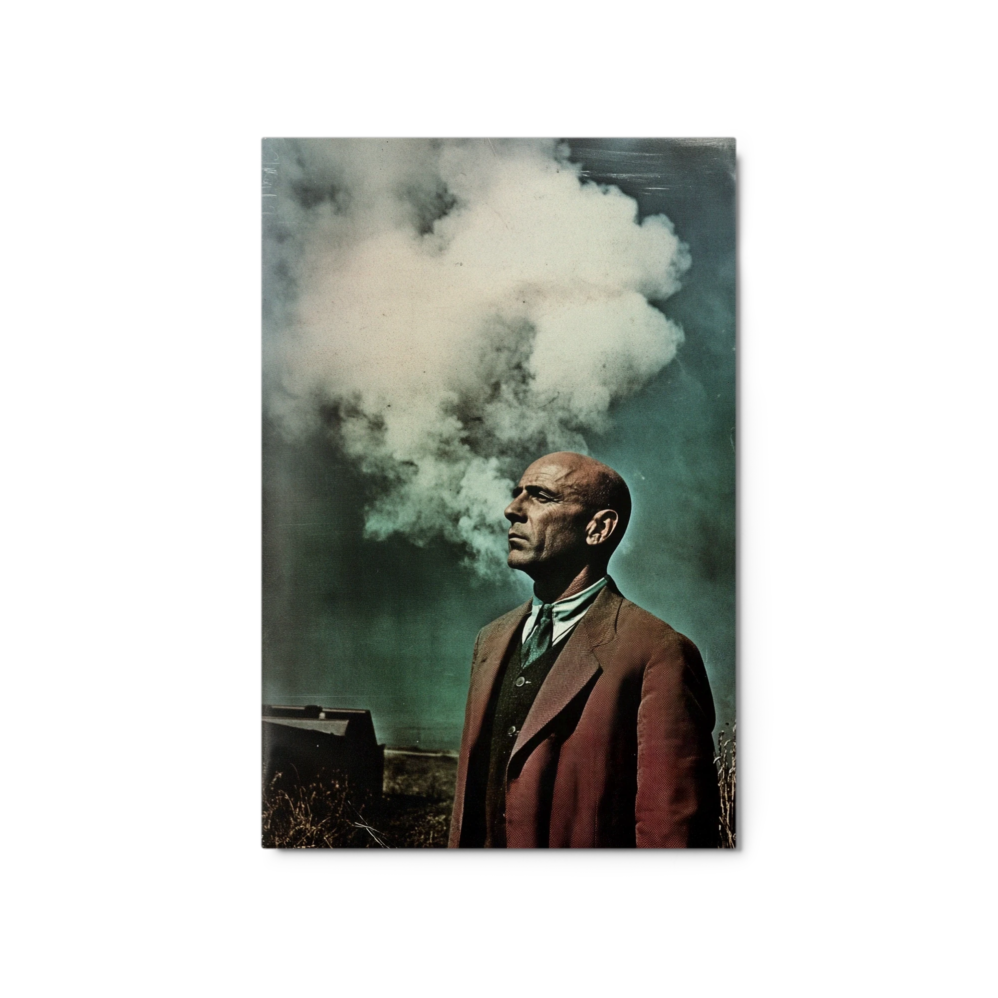 Surreal Portrait of a Man with Smoke