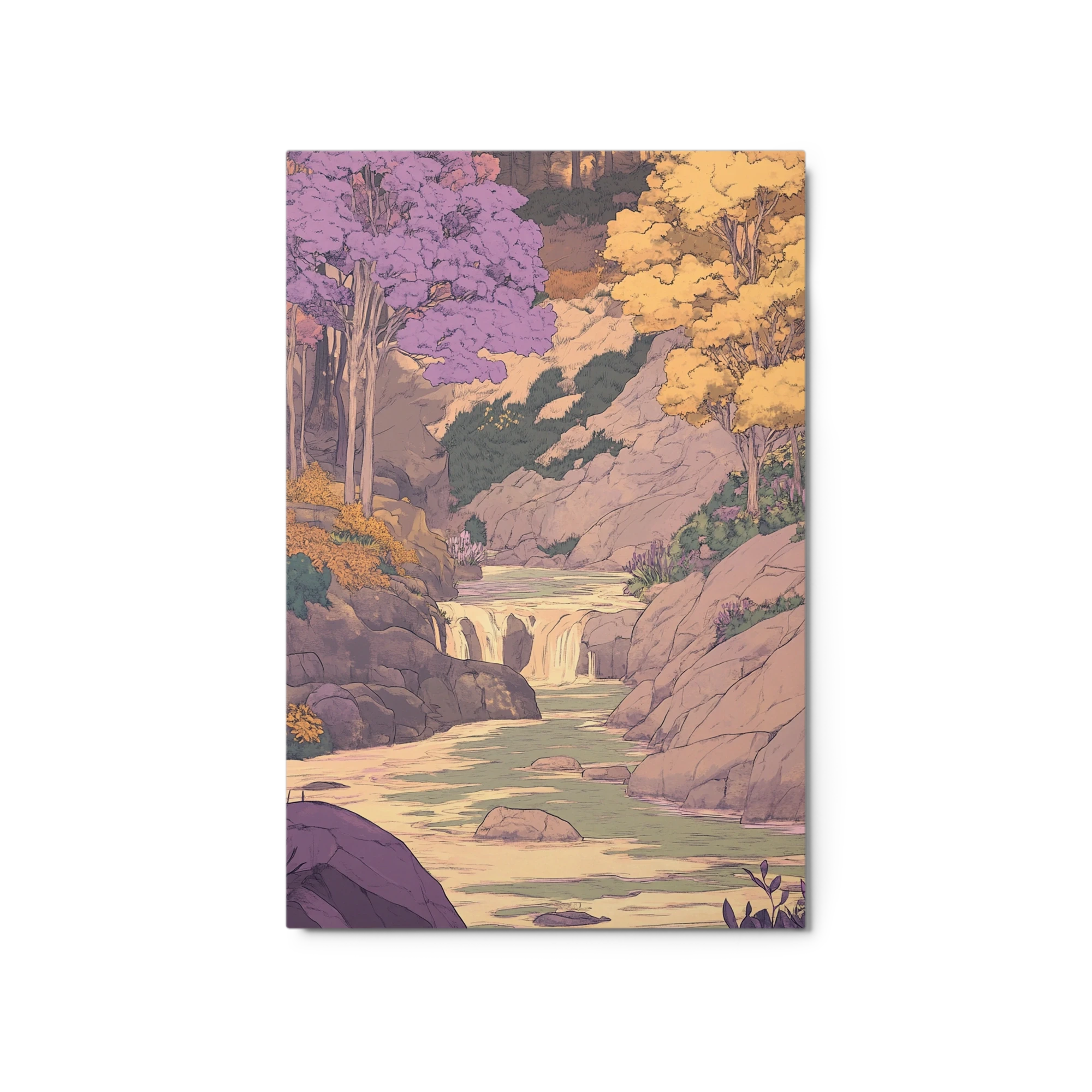 Serene Landscape with Waterfall