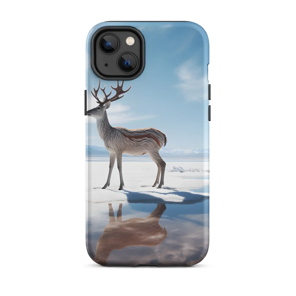 Deer Standing on Snowy Landscape | Phone Case