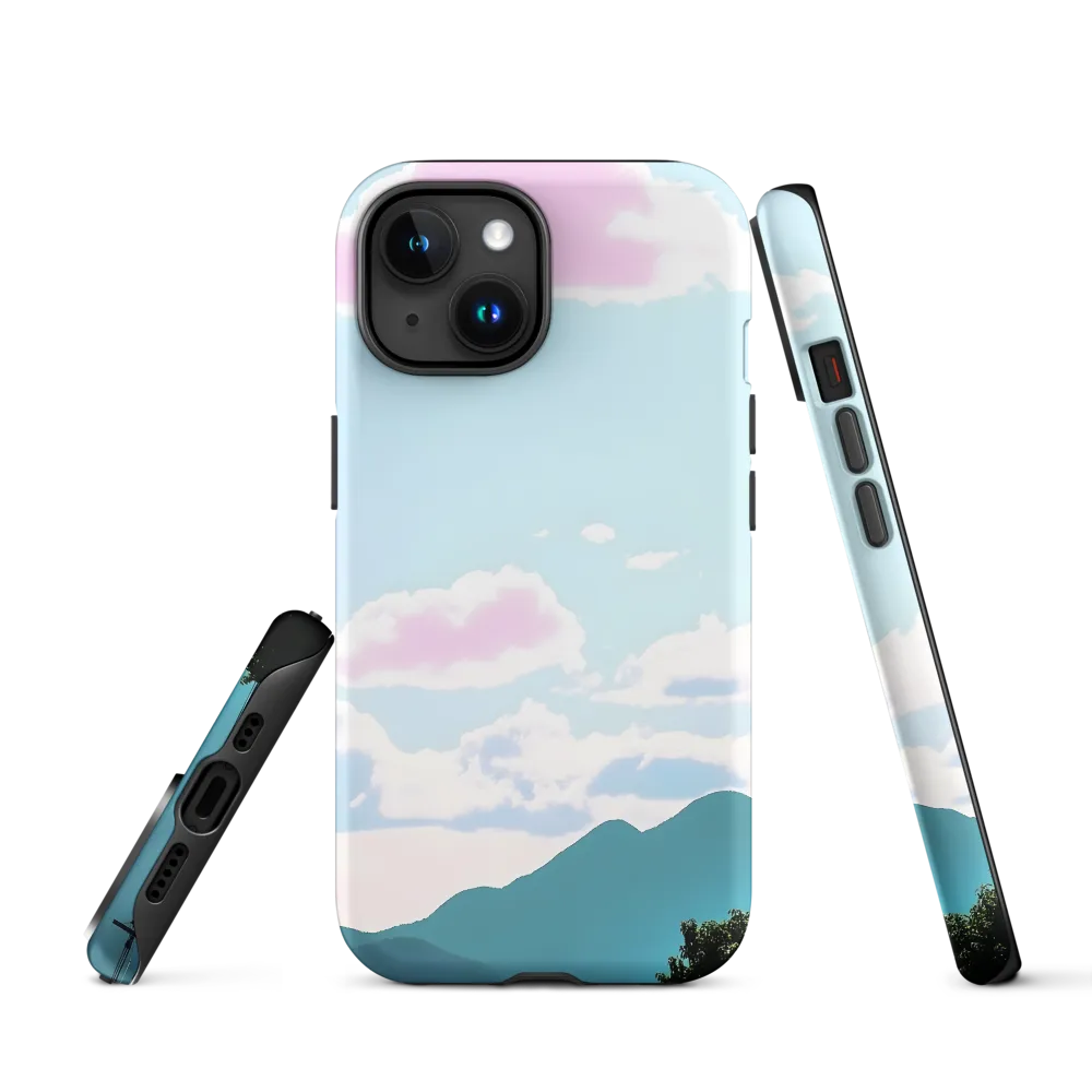 Serene Mountain Landscape with Pink Clouds | Phone Case