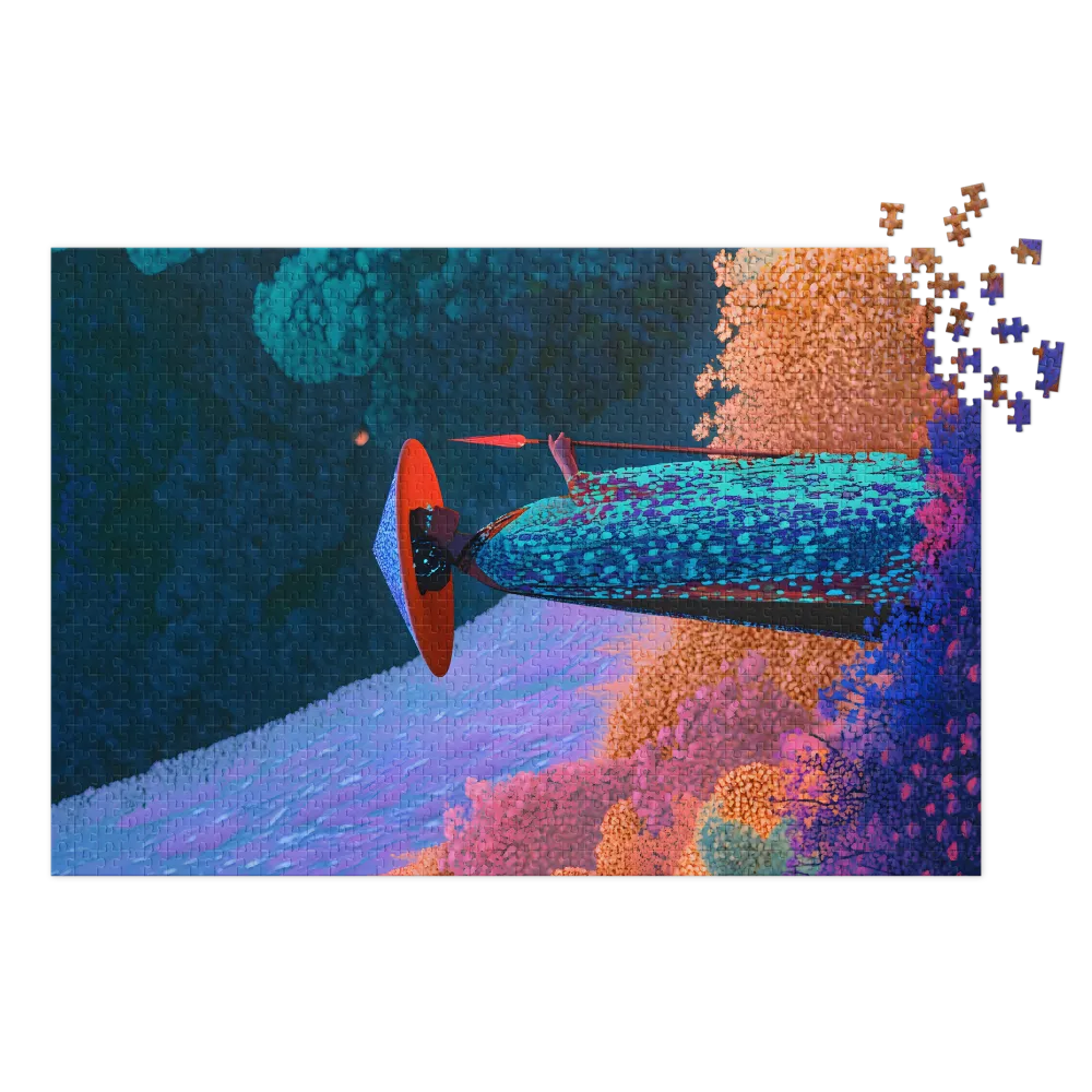 Woman in Vibrant Landscape