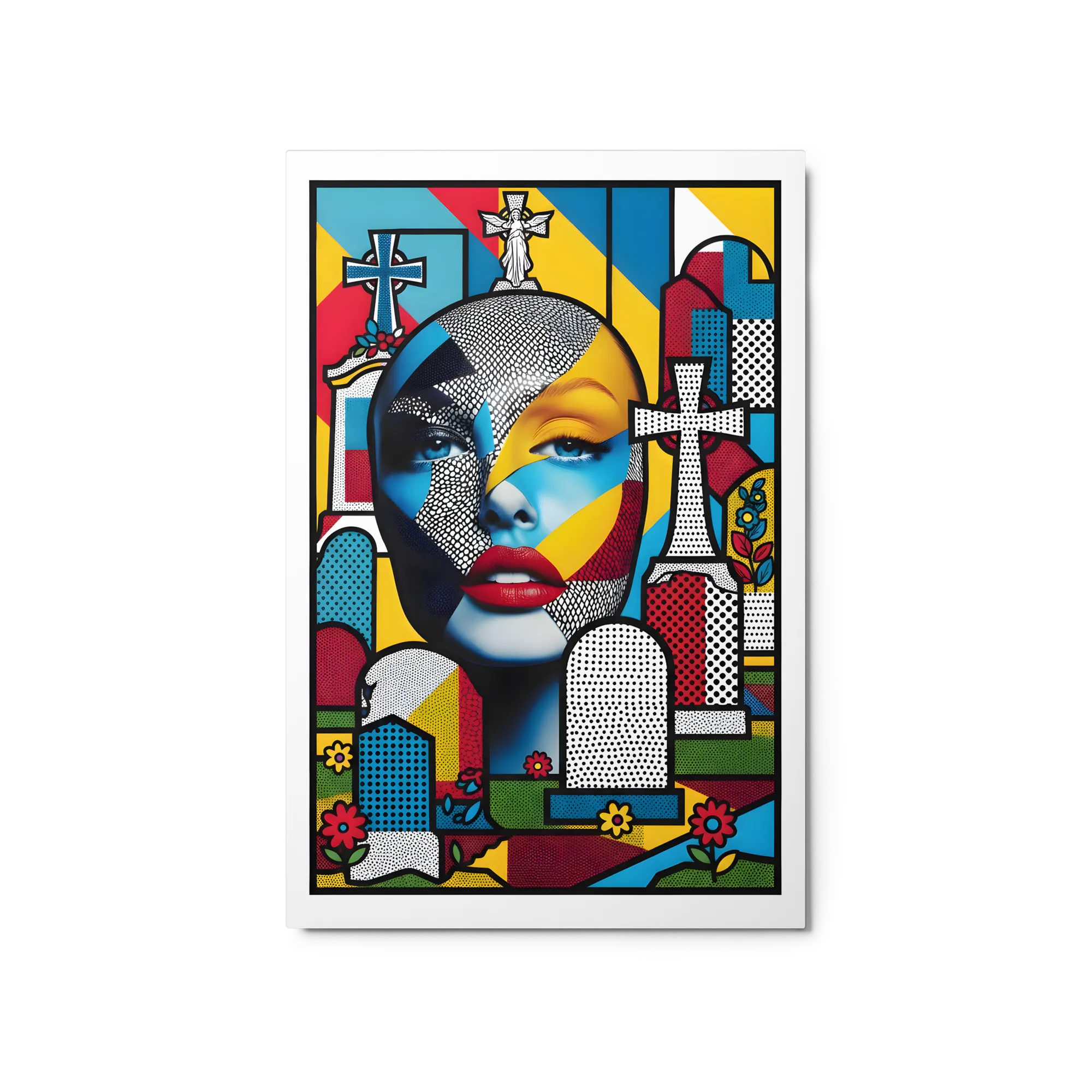 Retrato pop‑art do cemitério