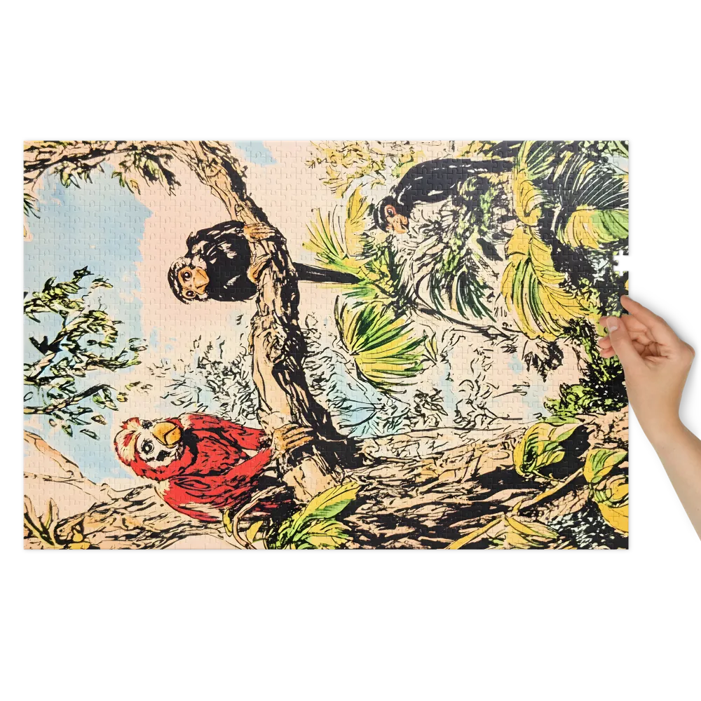 Jungleapen 
 Puzzle in metalen doos