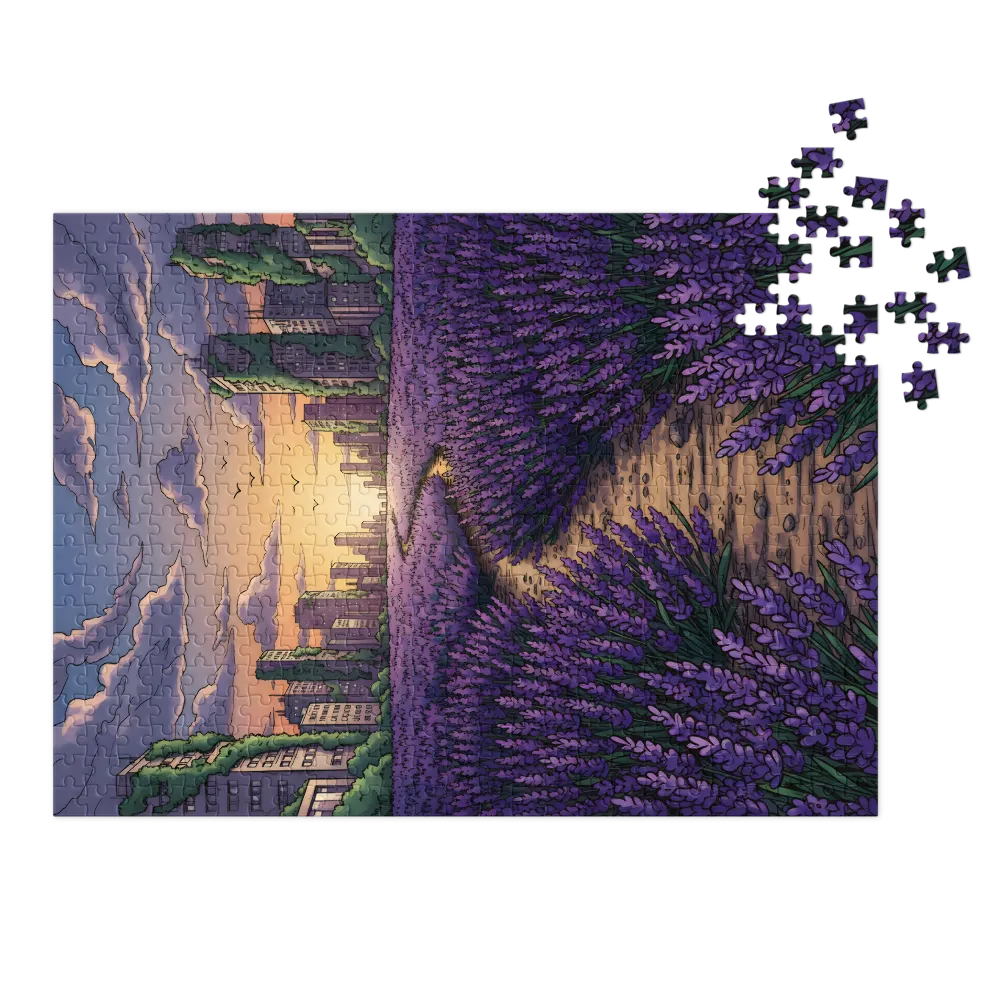 Lavender Path at Dusk