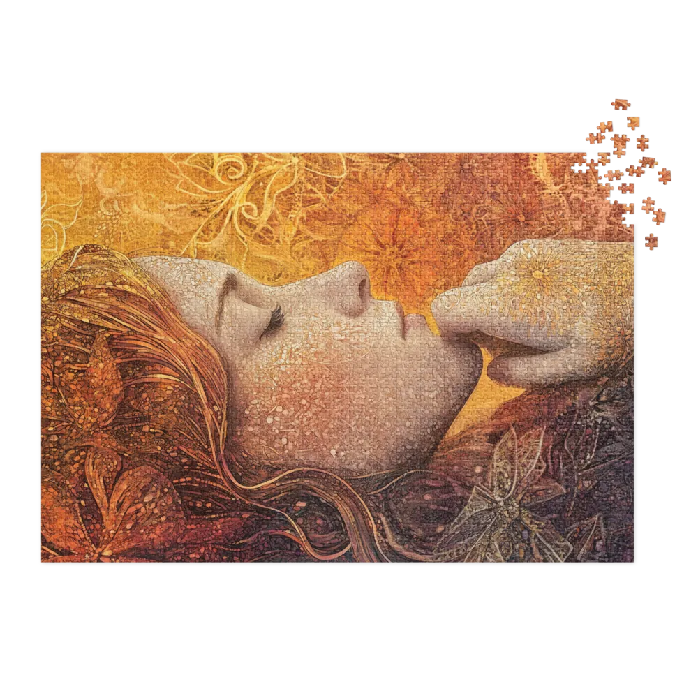 Profile of a Woman with Floral Background