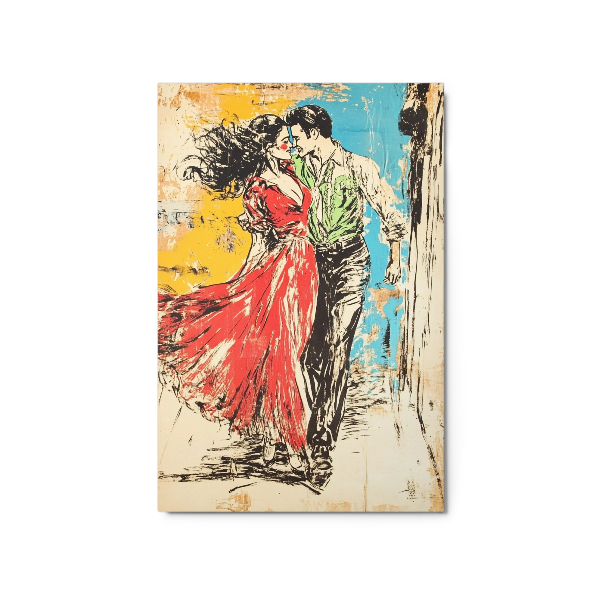 Couple Dancing in Colorful Style