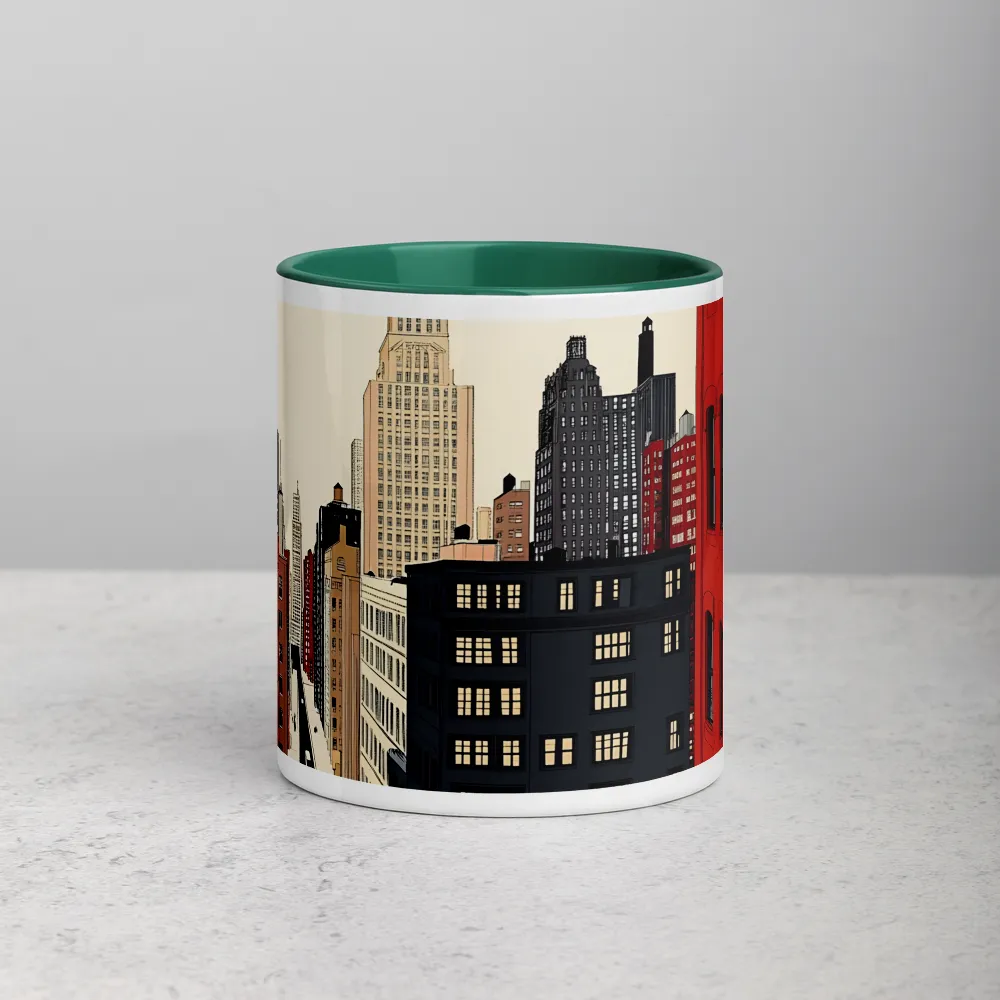 Metropolis Silhouette 
 Mug with Red inside