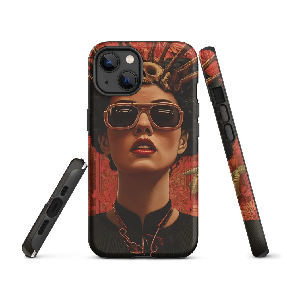Surreal Woman with Skull Crown | Phone Case