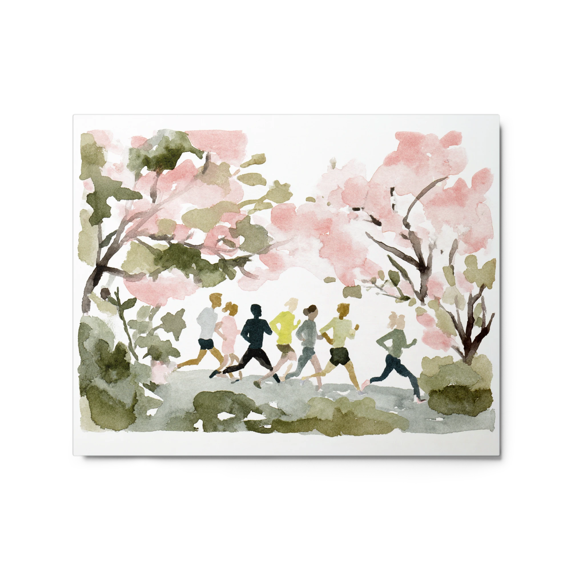 Spring Run Under Cherry Blossoms