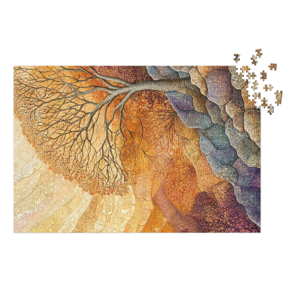Surreal Tree in Vibrant Landscape | Jigsaw Puzzle (252/520 pieces)