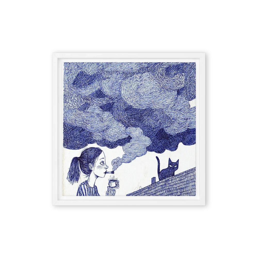 Rooftop Clouds and Coffee | Art Print