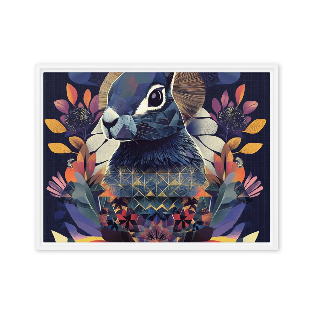 Geometric Floral Rabbit | Art Print