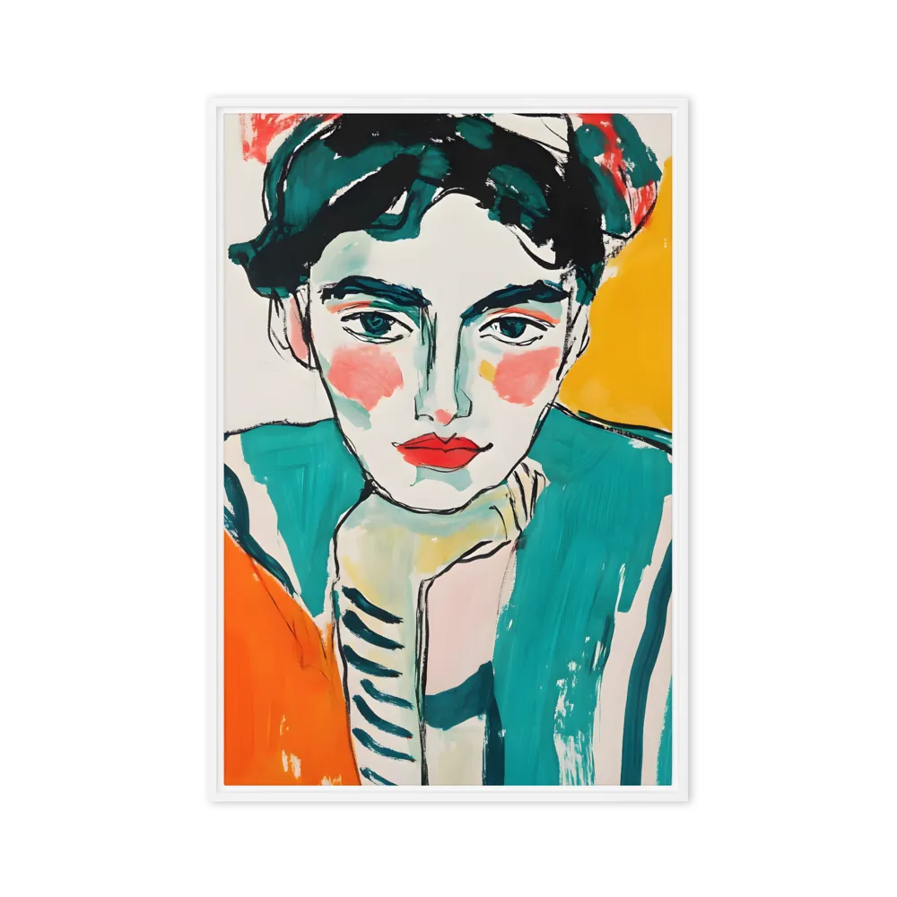 Expressive Pop Art Portrait 
 Canvas with Black Frame