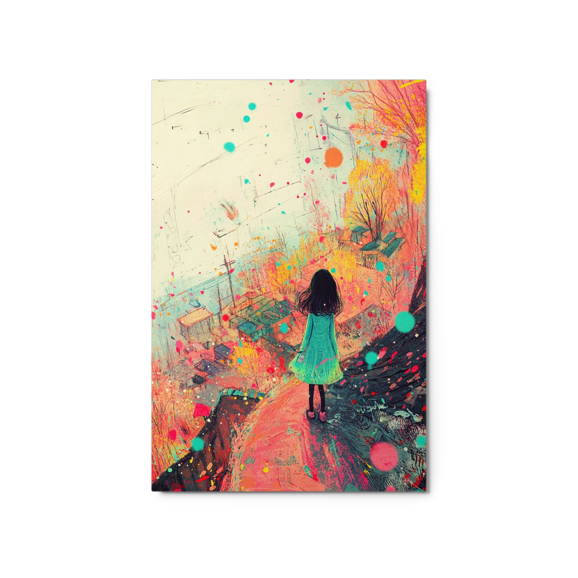 Colorful Girl in Surreal Landscape