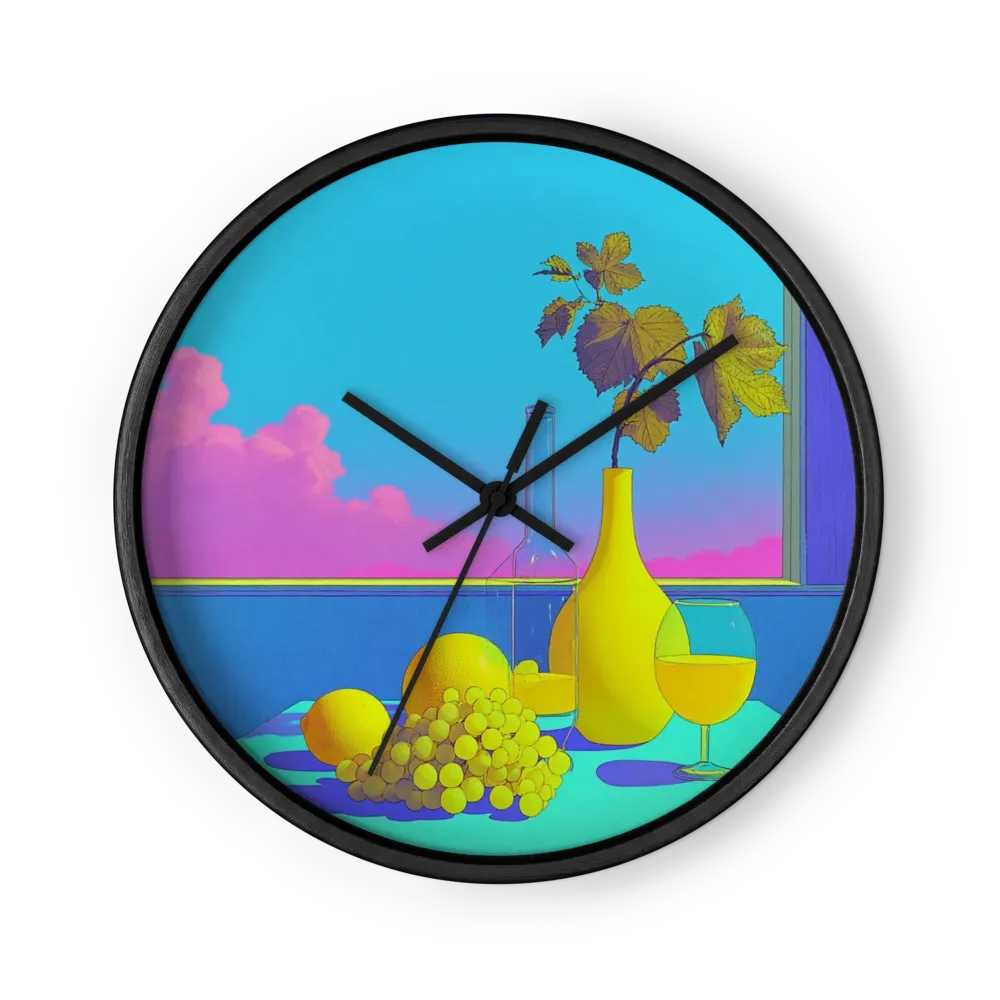 Yellow Vase and Citrus Still Life | Wall Clock