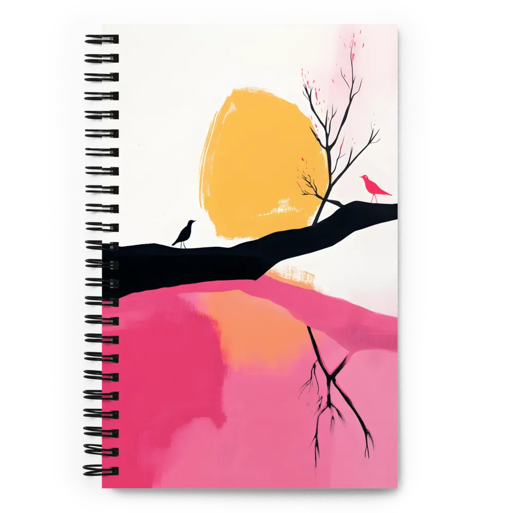 Pink Sunset Birds Reflection 
 Spiral Notebook | 140 pages