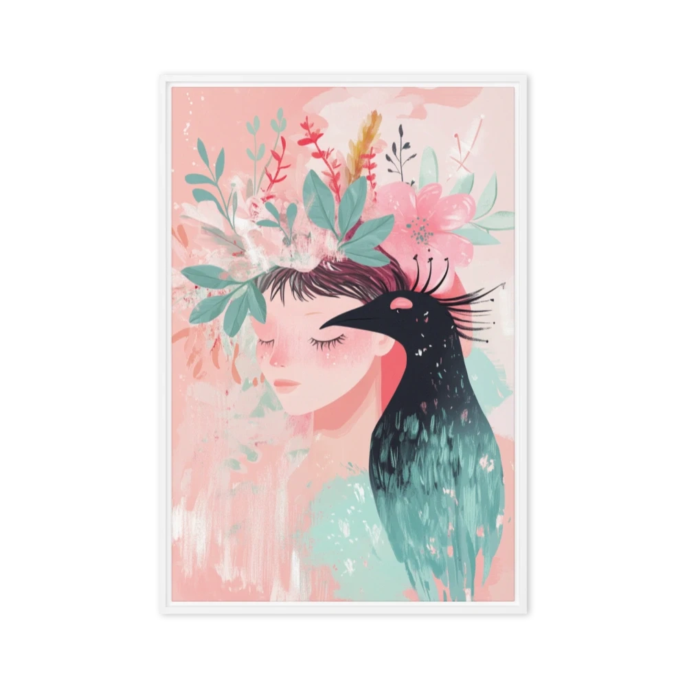 Girl with Crow and Floral Crown