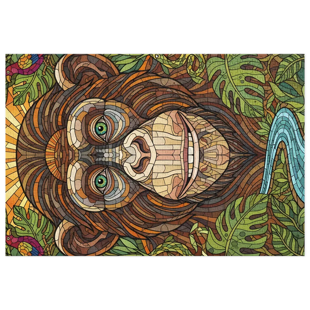 Stained-Glass Chimpanzee | Jigsaw Puzzles