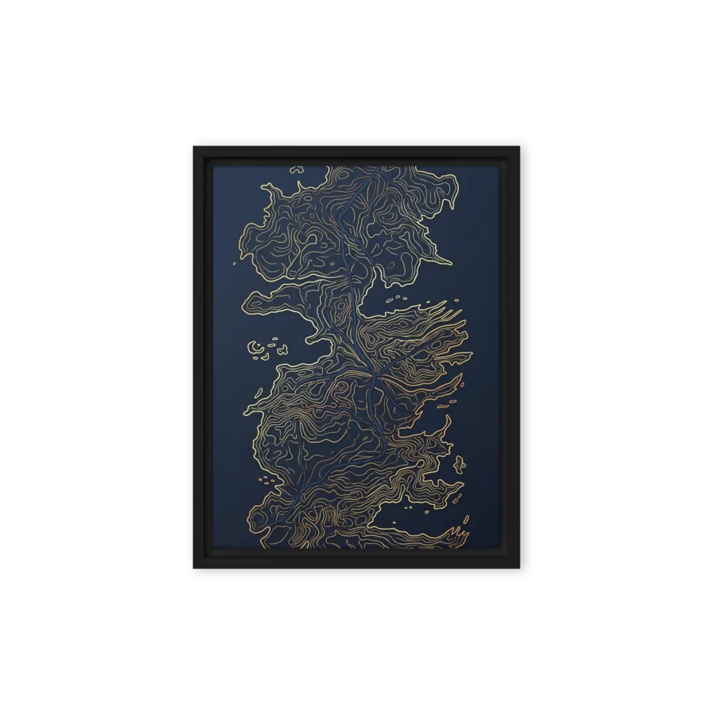 Golden Contour Line 
 Canvas | 18″x 24″