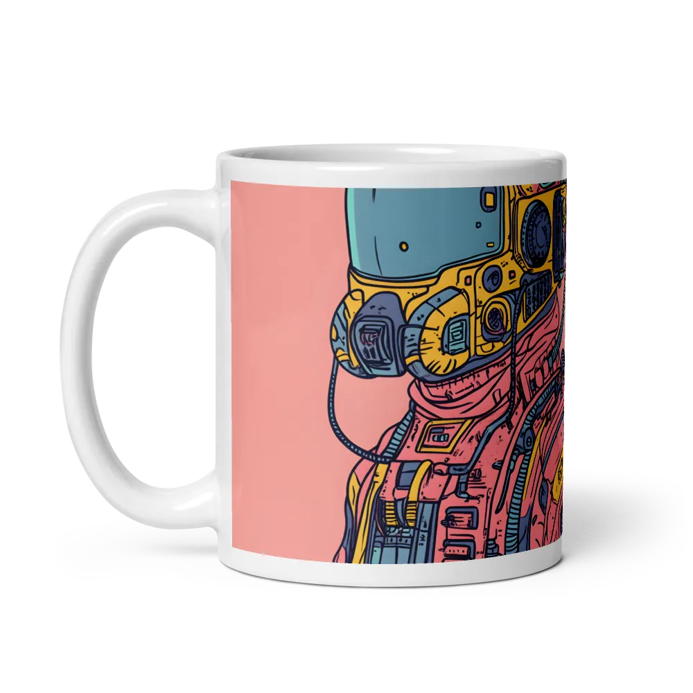 Cyberpunk Astronaut Portrait 
 Mug with Golden Yellow inside | 11 oz