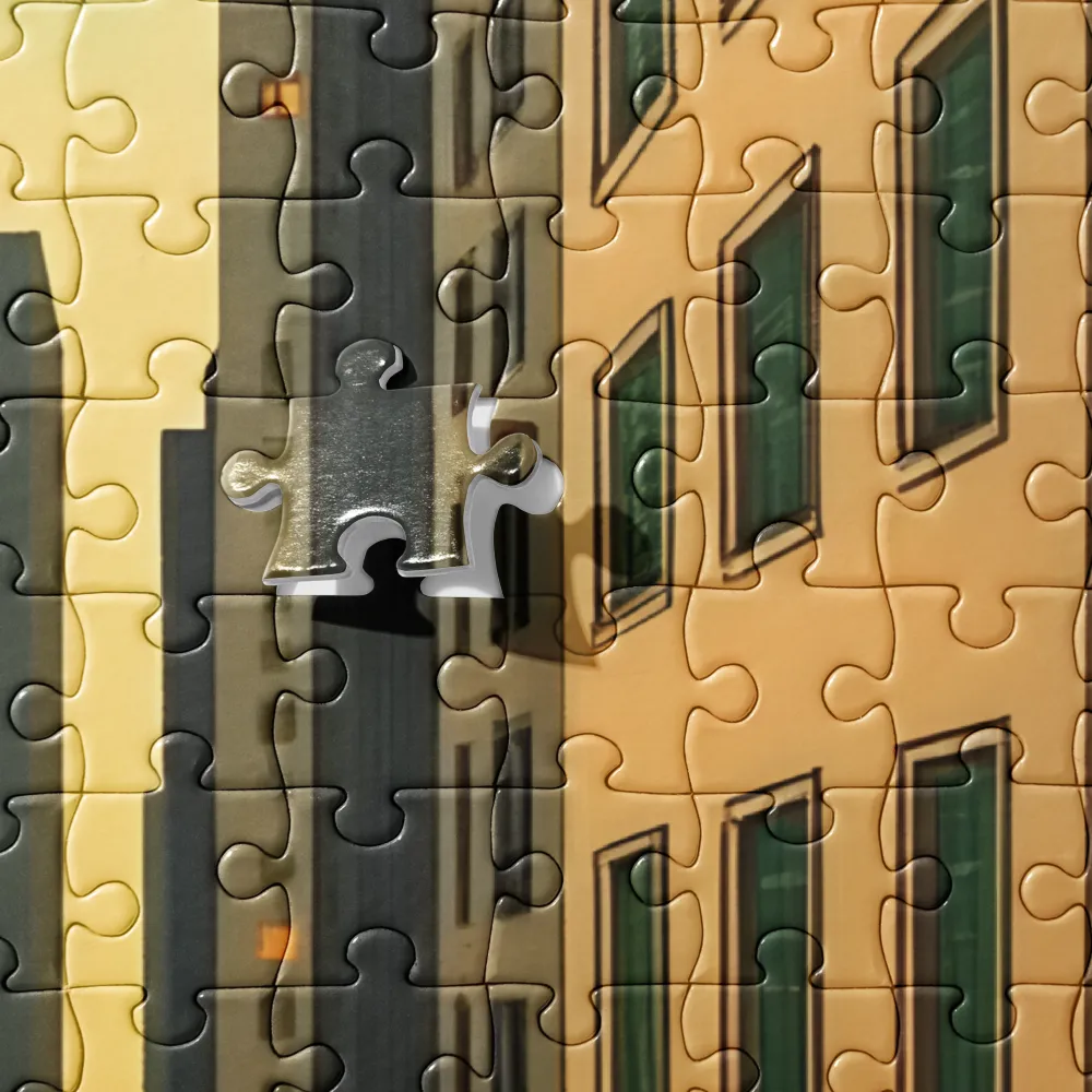 Cityscape Reflection at Dusk 
 Jigsaw Puzzle in Tin Box