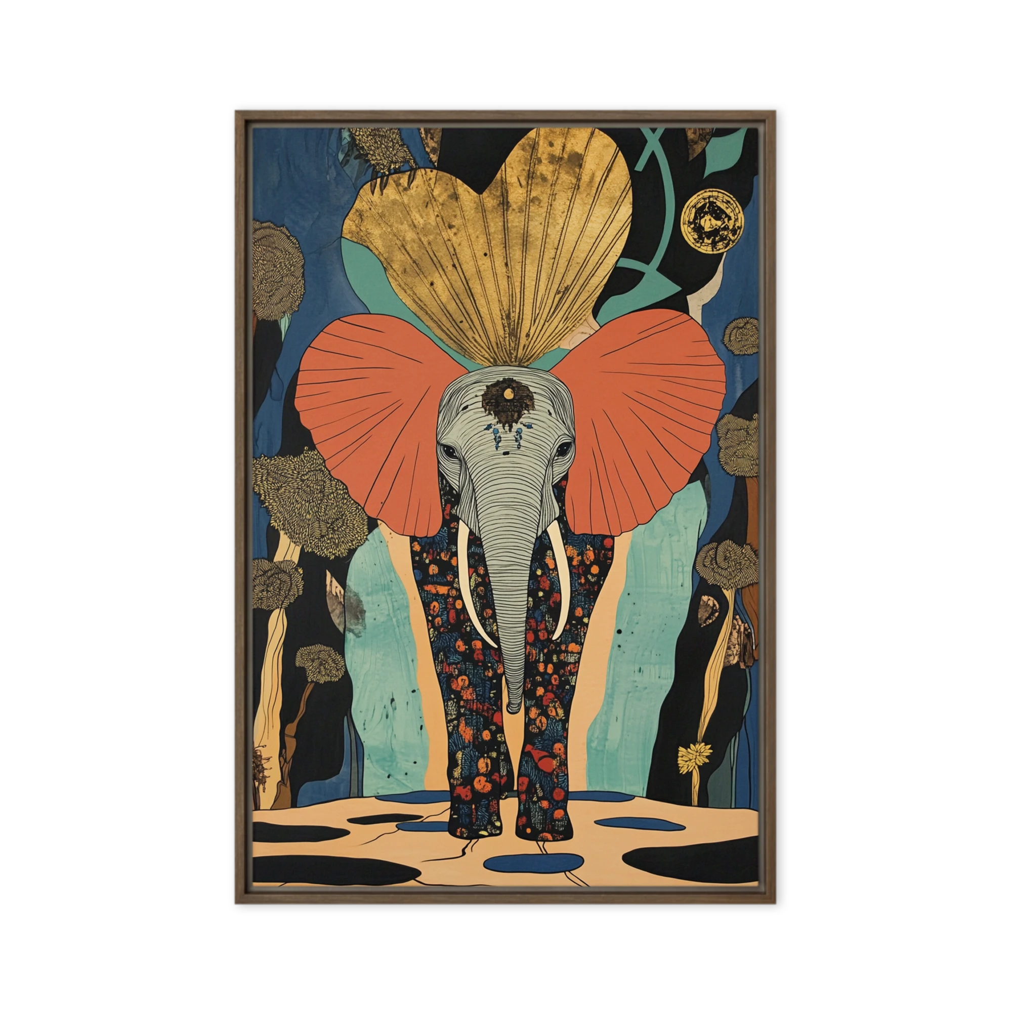 Surreal Elephant with Floral Patterns