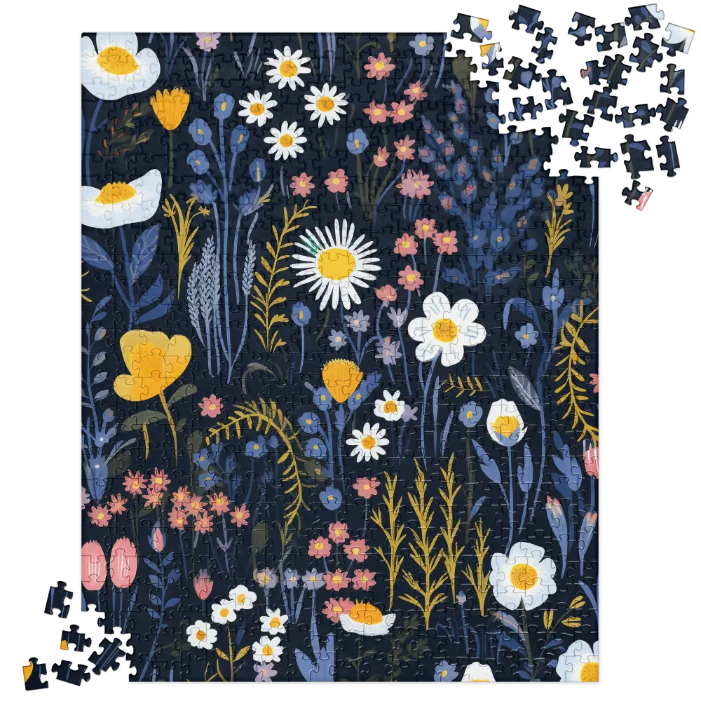 Midnight Garden Bloom 
 Jigsaw Puzzle
