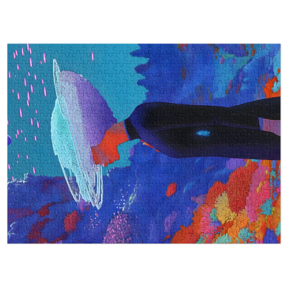 Surreal Female Figure in Vibrant Landscape | Jigsaw Puzzle (252/520 pieces)
