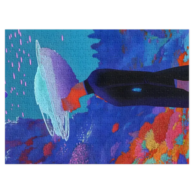 Surreal Female Figure in Vibrant Landscape | Jigsaw Puzzle (252/520 pieces)