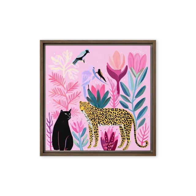 Pink Jungle Leopard and Panther | Art Print