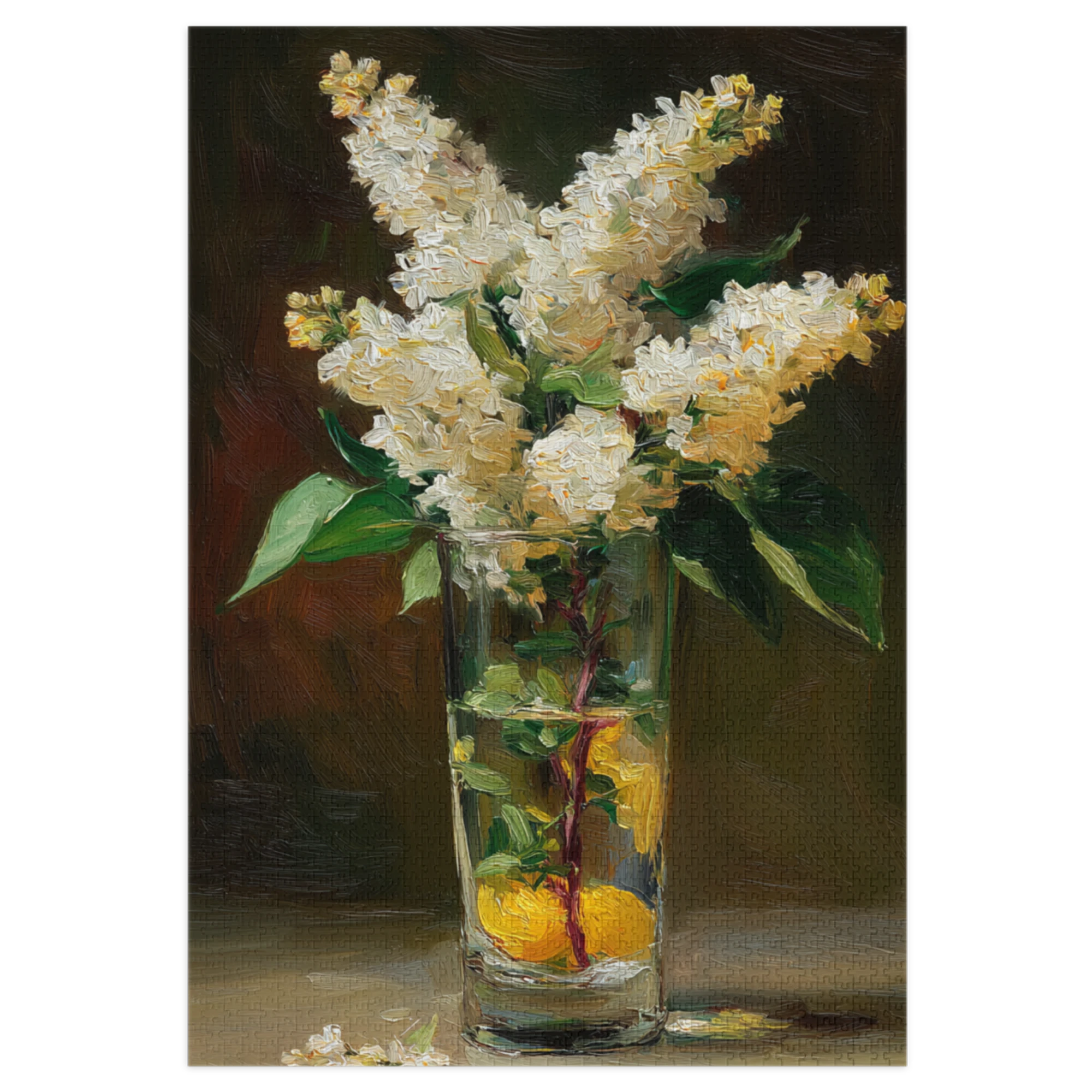 White Lilacs in Glass Vase | Jigsaw Puzzles