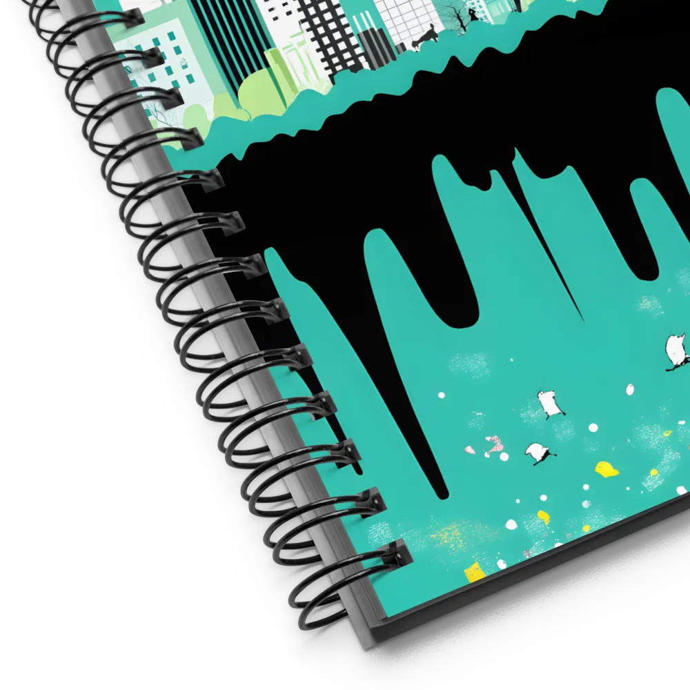 Urban Dreamscape with Birds 
 Spiral Notebook | 140 pages