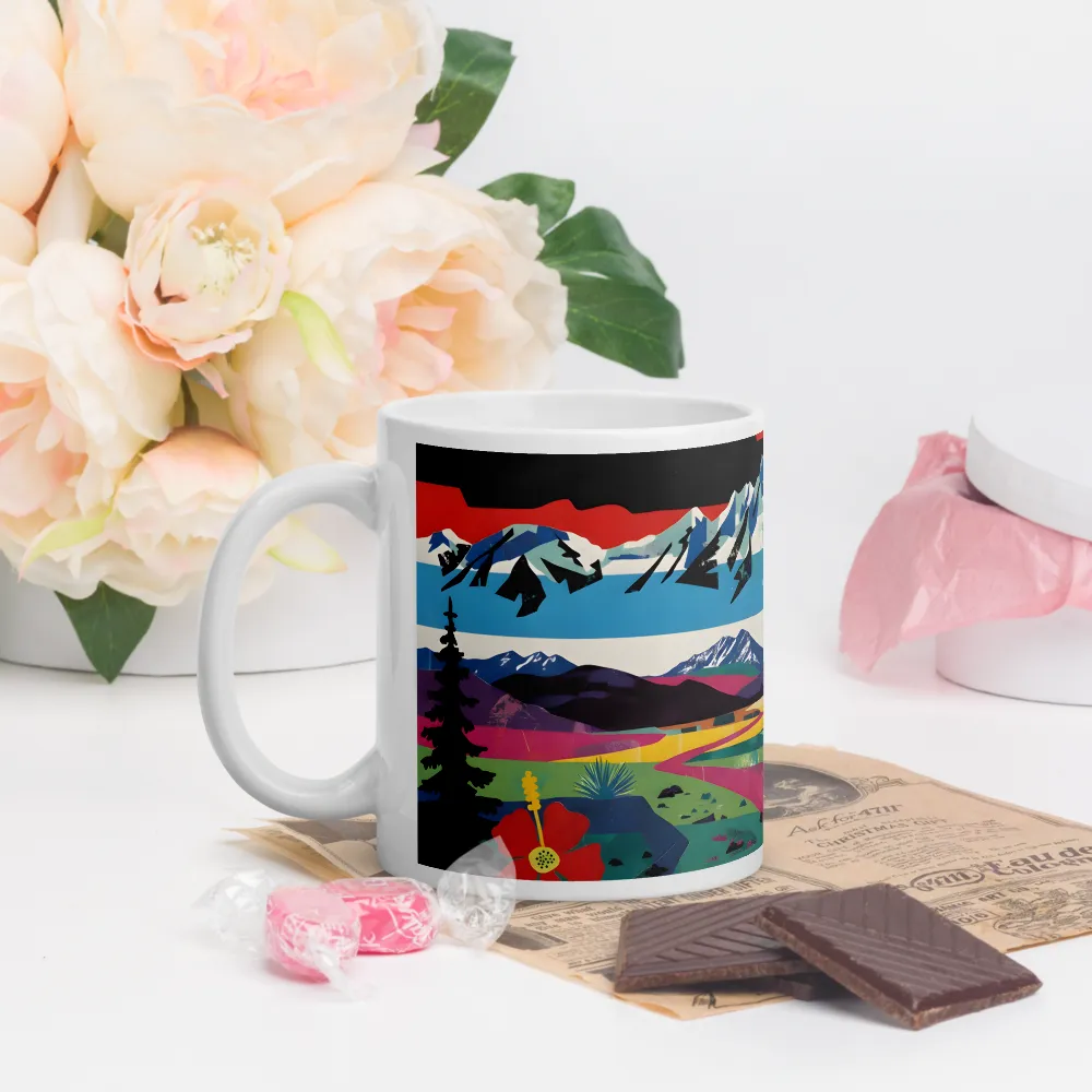 Prismatic Mountain Poster 
 Mug with Red inside | 15 oz