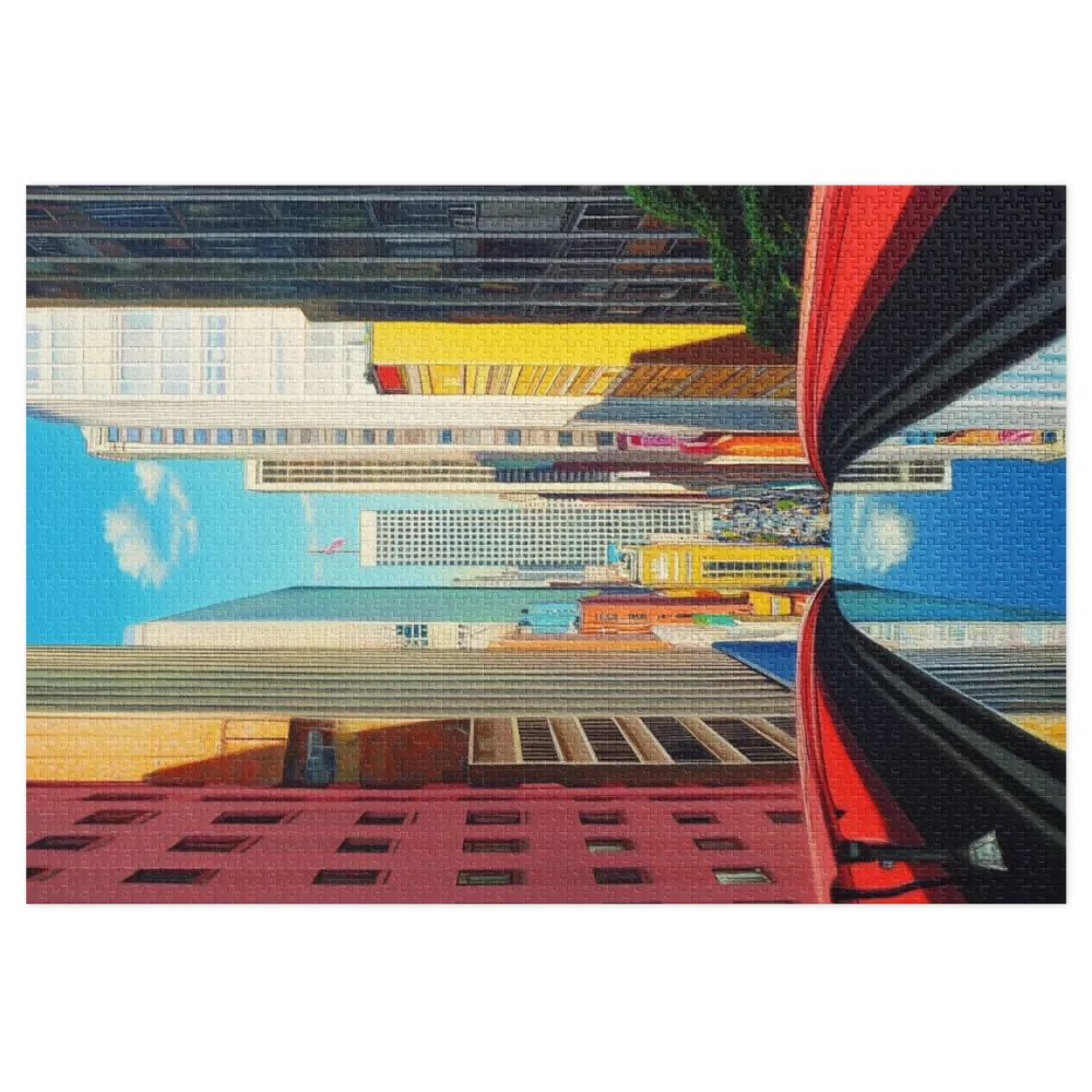 Reflexão Urbana Vibrante 
 Puzzle em caixa de metal
