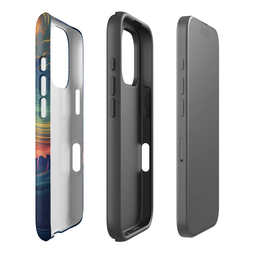 Serene Sunset Landscape Illustration | Phone Case