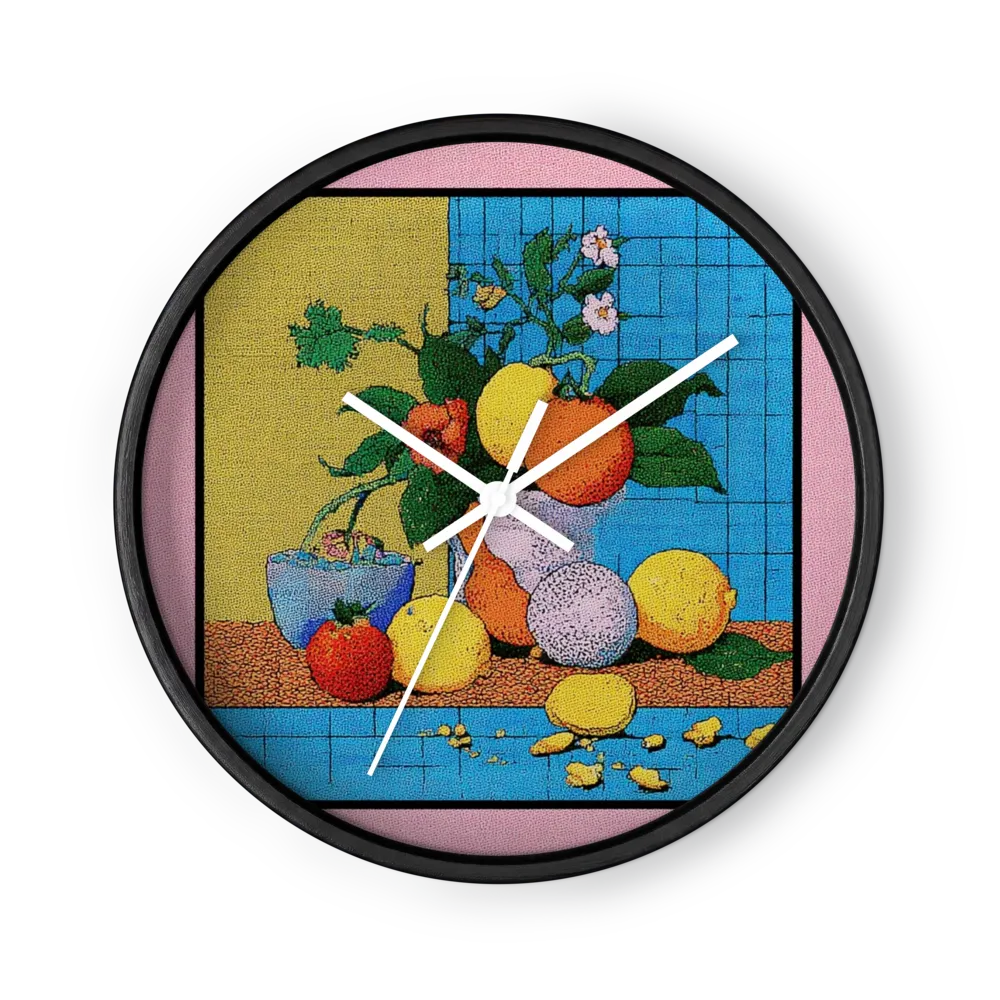 Pointillist Citrus Still Life | Wall Clock