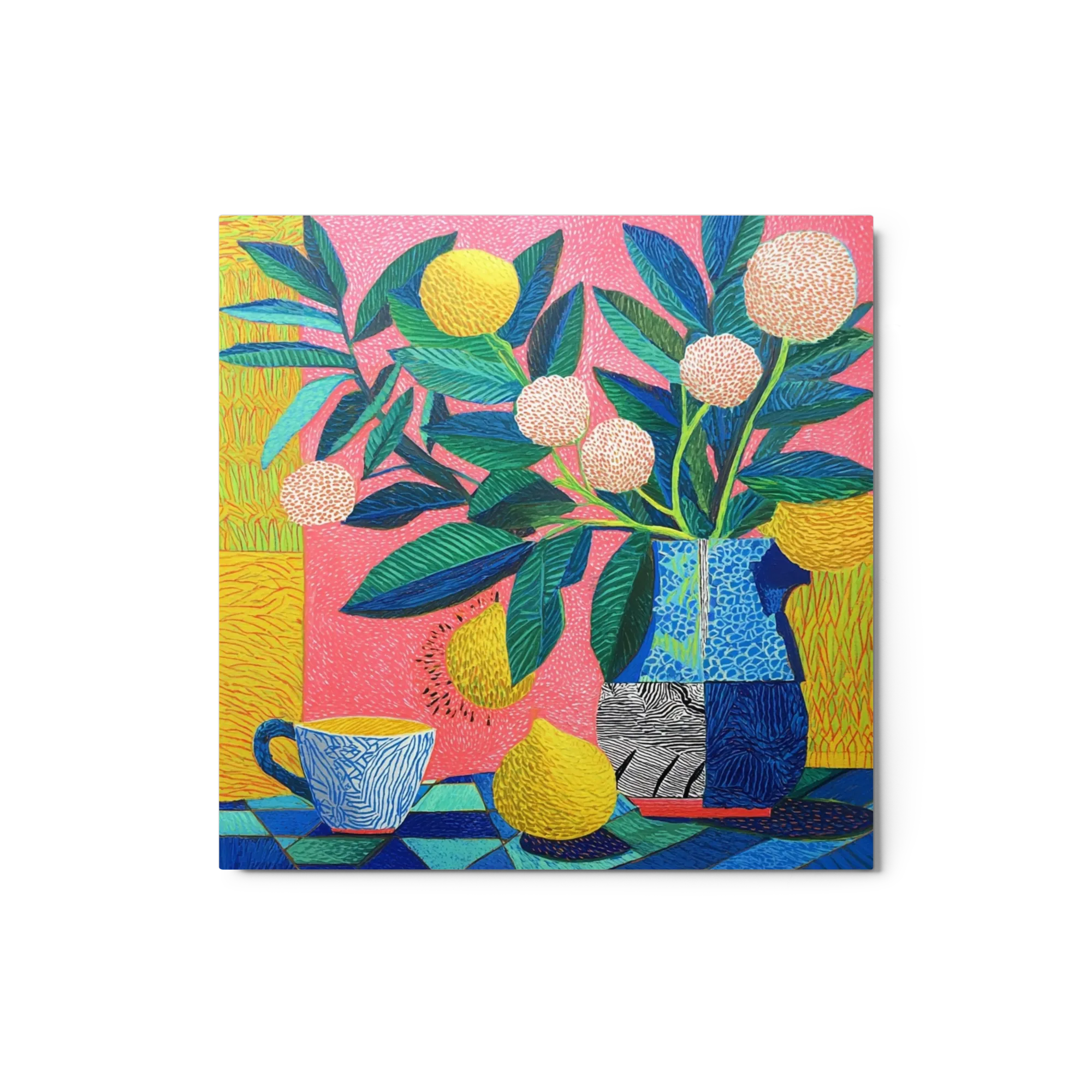Pink Still Life with Lemons