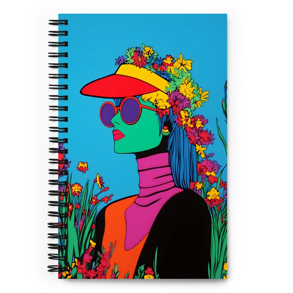 Floral Pop Art Portrait 
 Spiral Notebook | 140 pages