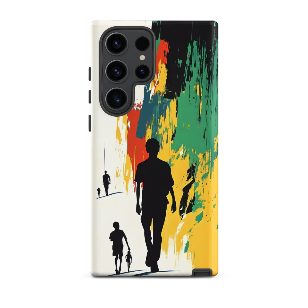 Abstract Figures Walking in Vibrant Colors | Phone Case