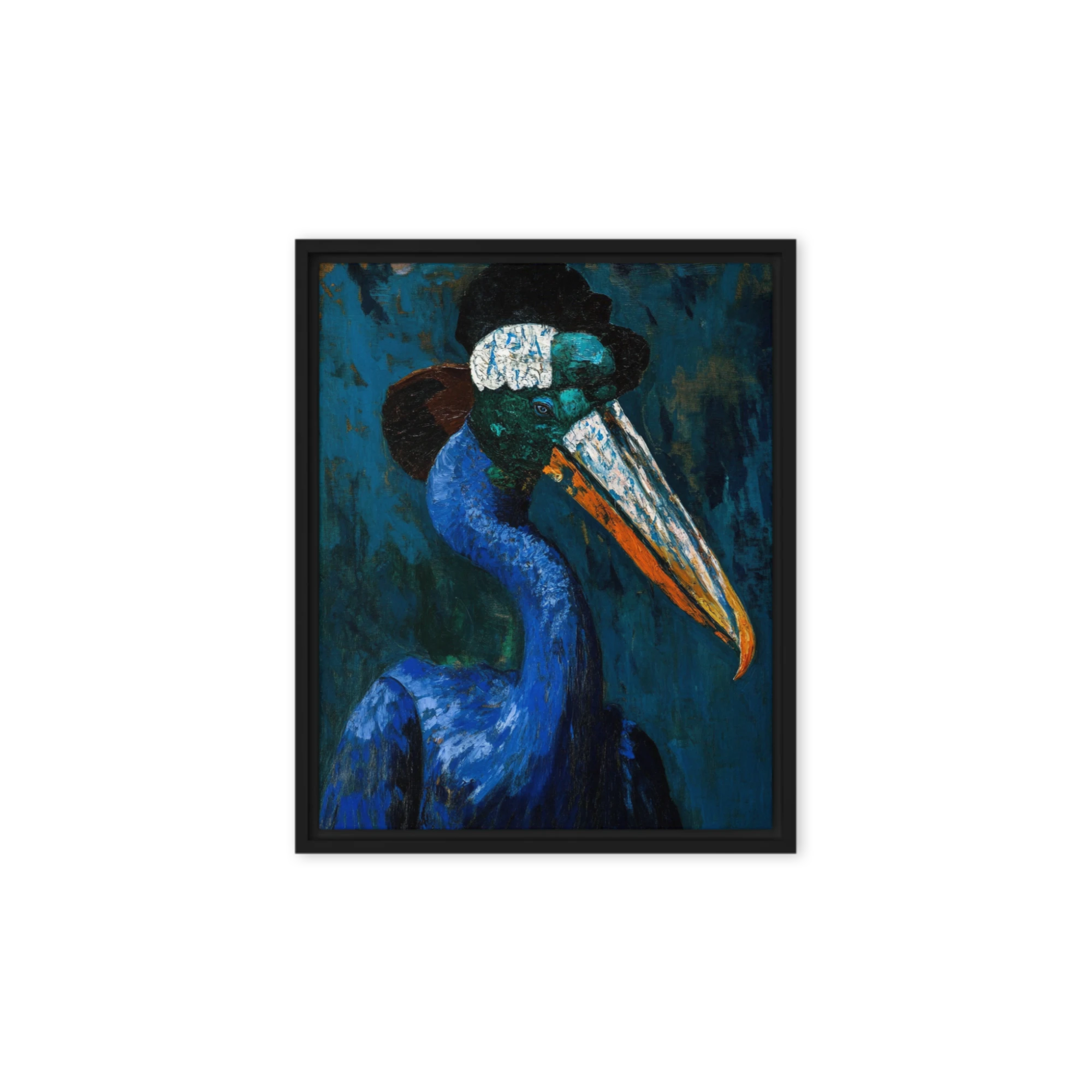 Blue Heron with Black Hat
