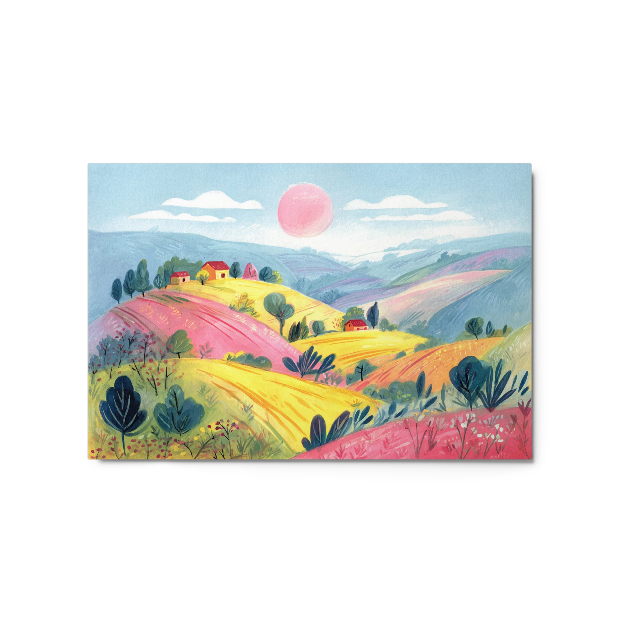 Pastel Hills and Pink Sun