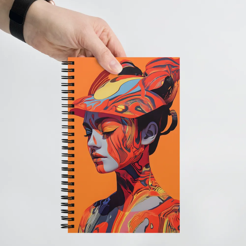 Abstract Fluid Female Portrait 
 Spiral Notebook | 140 pages