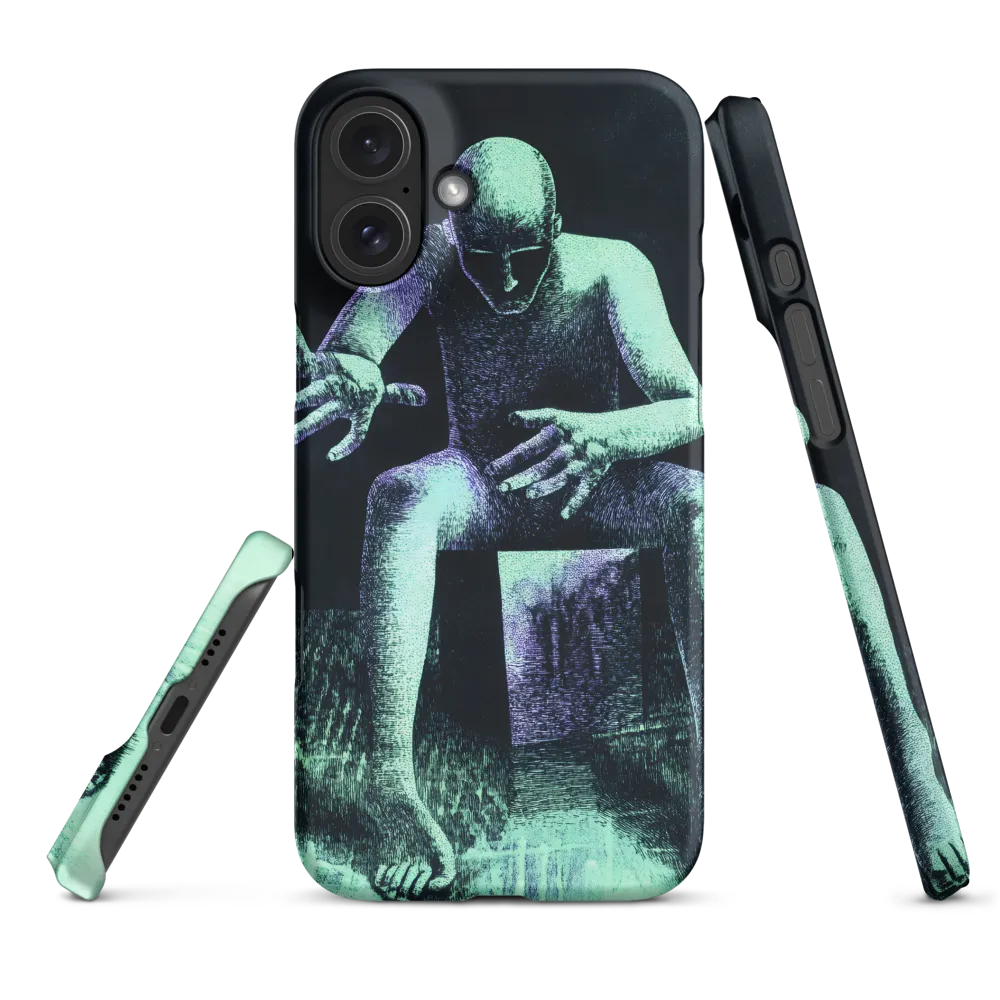 Surreal Figure Drawing in Blue and Purple | Phone Case